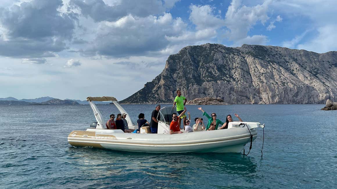 Team Freedome in an inflatable boat