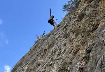 Rock climbing baptism in the canyon of the Turia in Chulilla