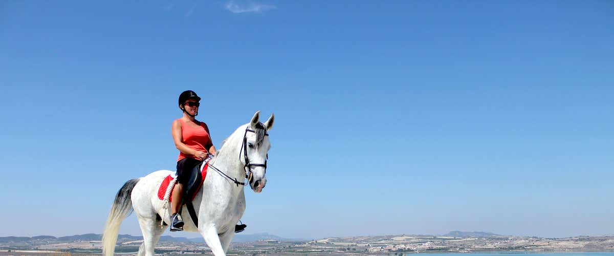 Paseo a caballo en el lago de la Pedrera cerca de Torrevieja