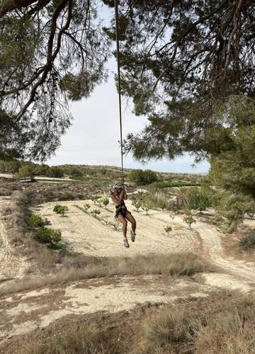 Tyrolean traverse in the province of Alicante