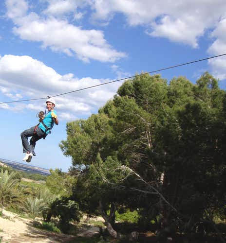 Tyrolean traverse in the province of Alicante
