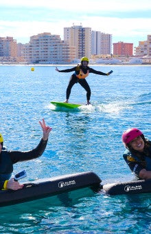 Surfing in La Manga del Mar Menor